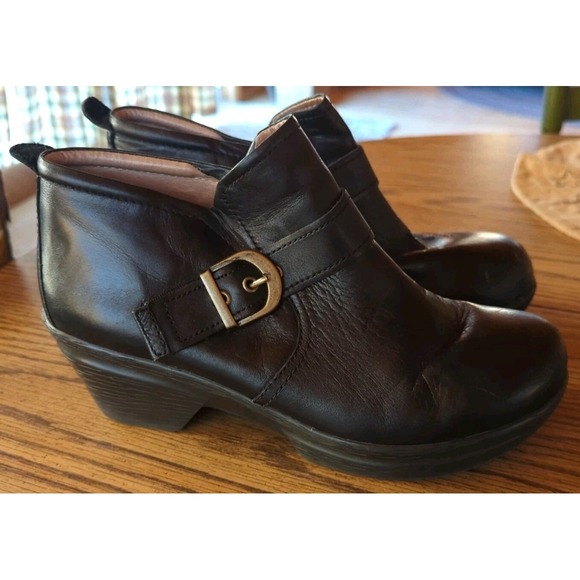 SANITA WOMENS BLACK LEATHER ANKLE BOOTS Size 40 US 9 - Picture 4 of 13